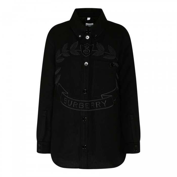 Embroidered leaf wool jacket