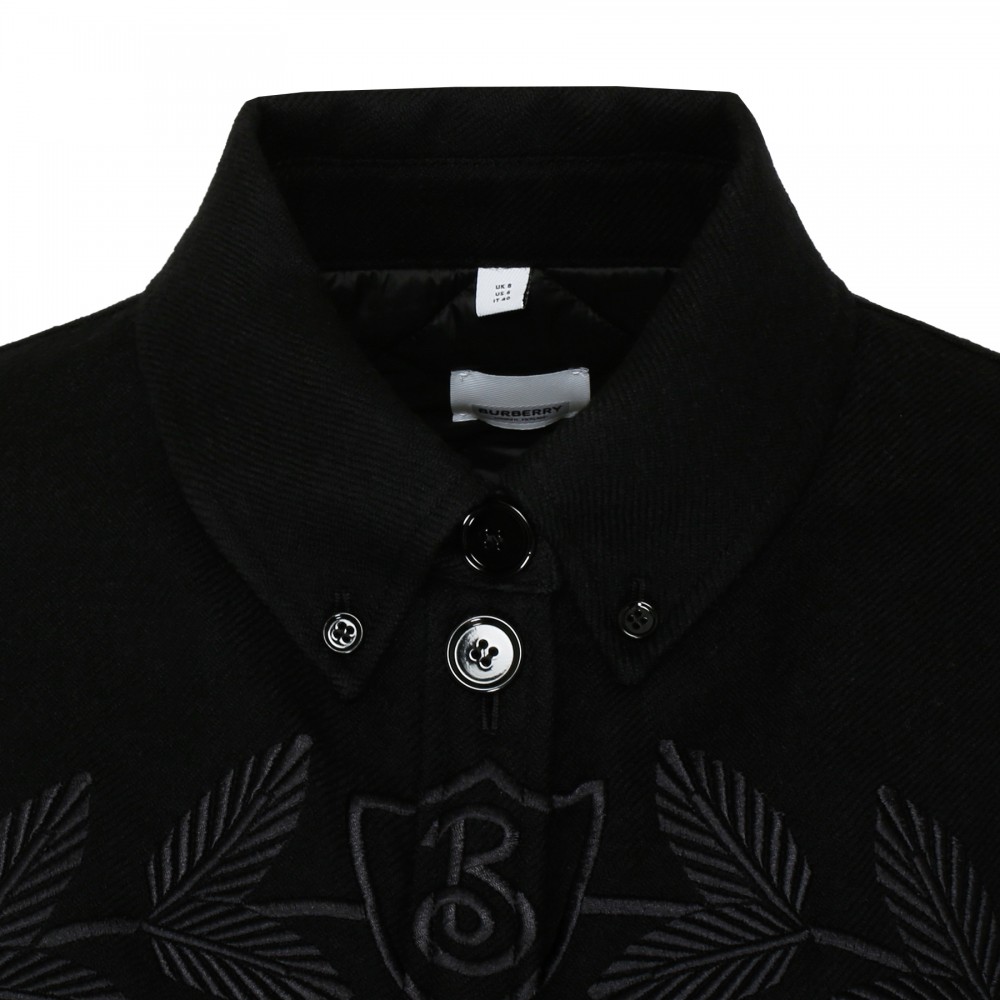 Embroidered leaf wool jacket