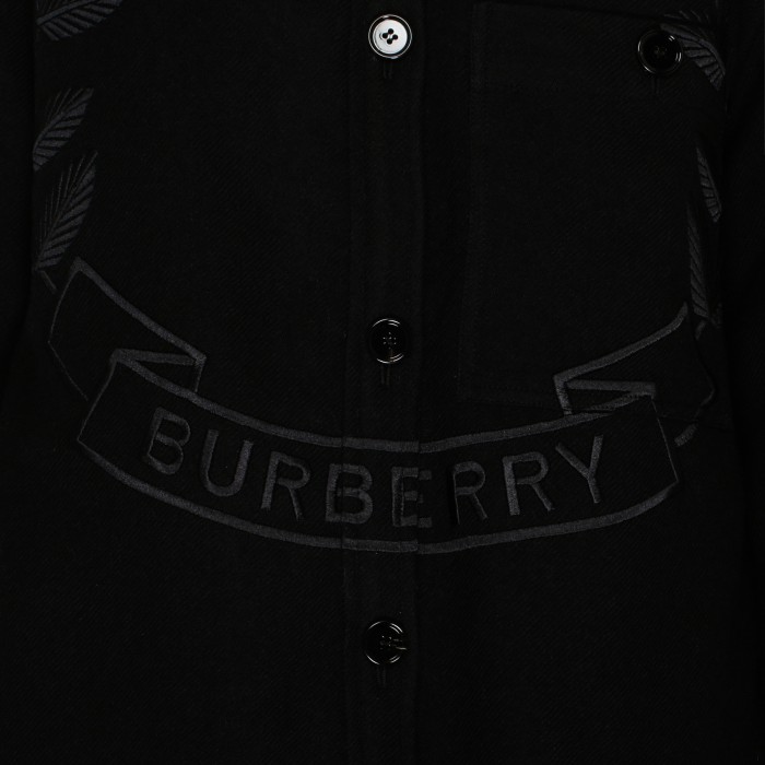 Embroidered leaf wool jacket
