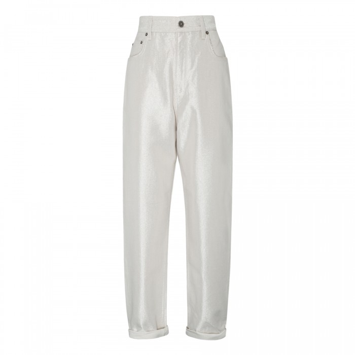 Coated denim jeans