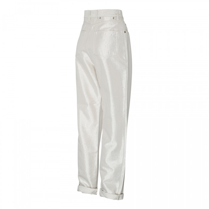 Coated denim jeans