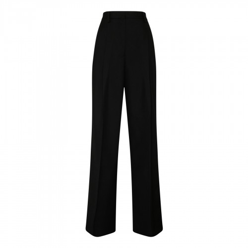 Pleated wool wide-leg pants