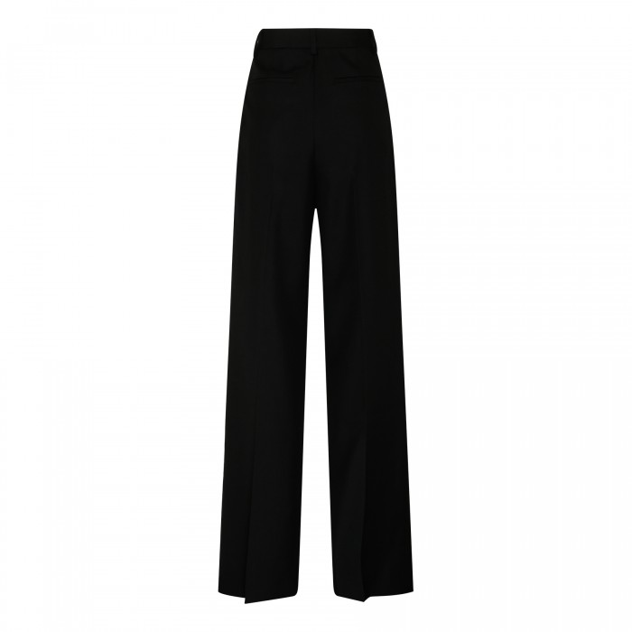 Pleated wool wide-leg pants