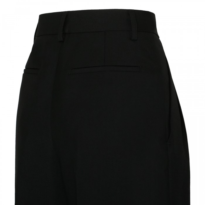 Pleated wool wide-leg pants