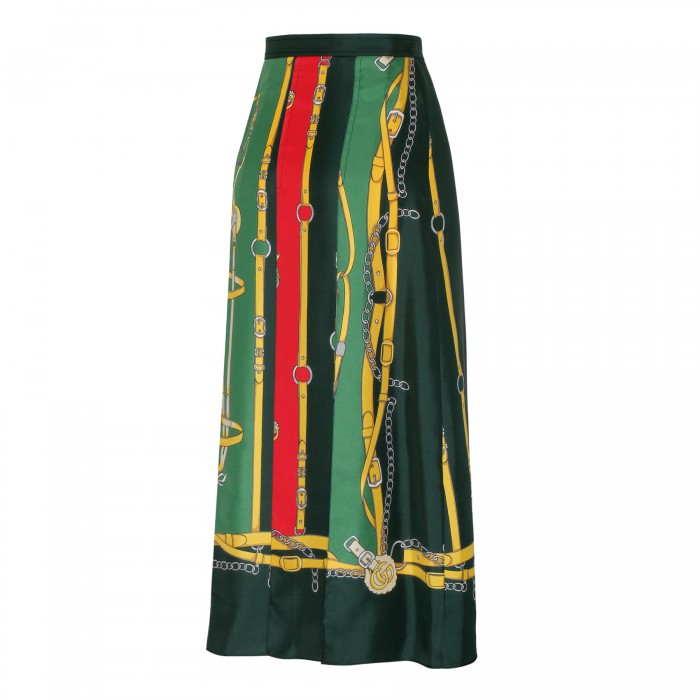 Harness and double G silk skirt