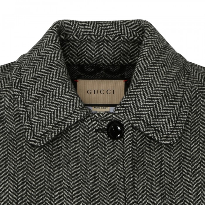 Reversible chevron GG wool coat