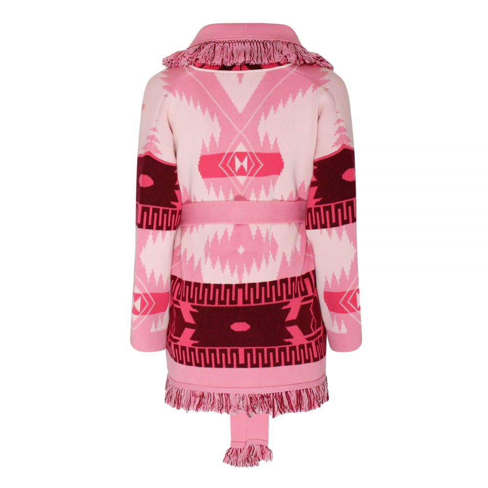 Icon jacquard pink and fuchsia cardigan