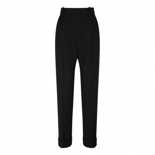 Black wool pants