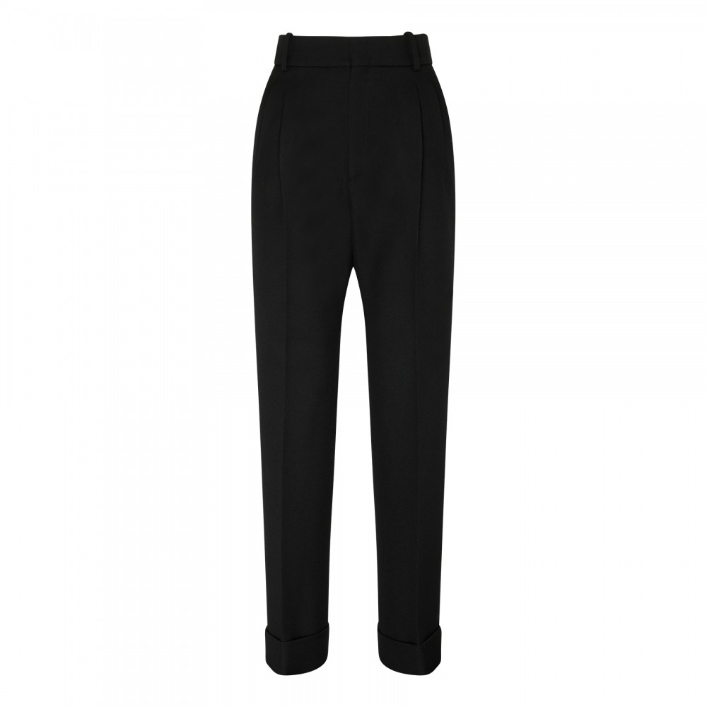 Black wool pants