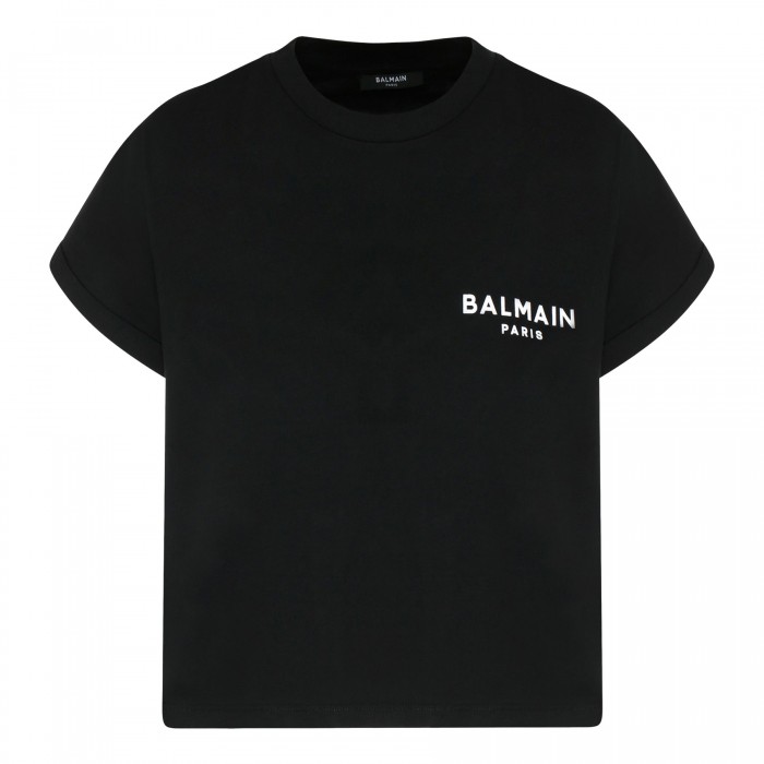 Logo print black T-shirt