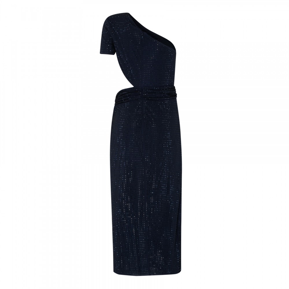 Navy rhinestone midi dress