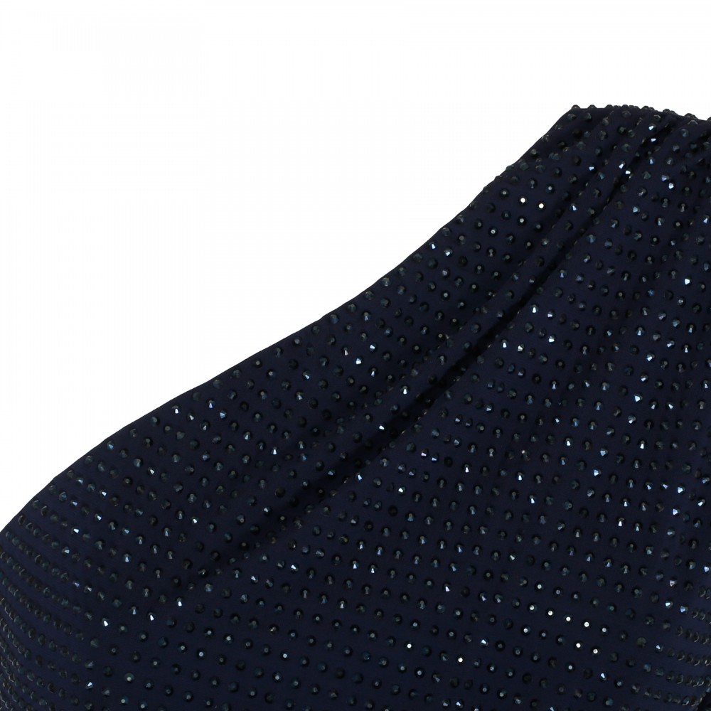 Navy rhinestone midi dress