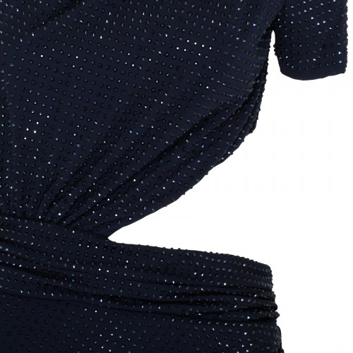 Navy rhinestone midi dress 2