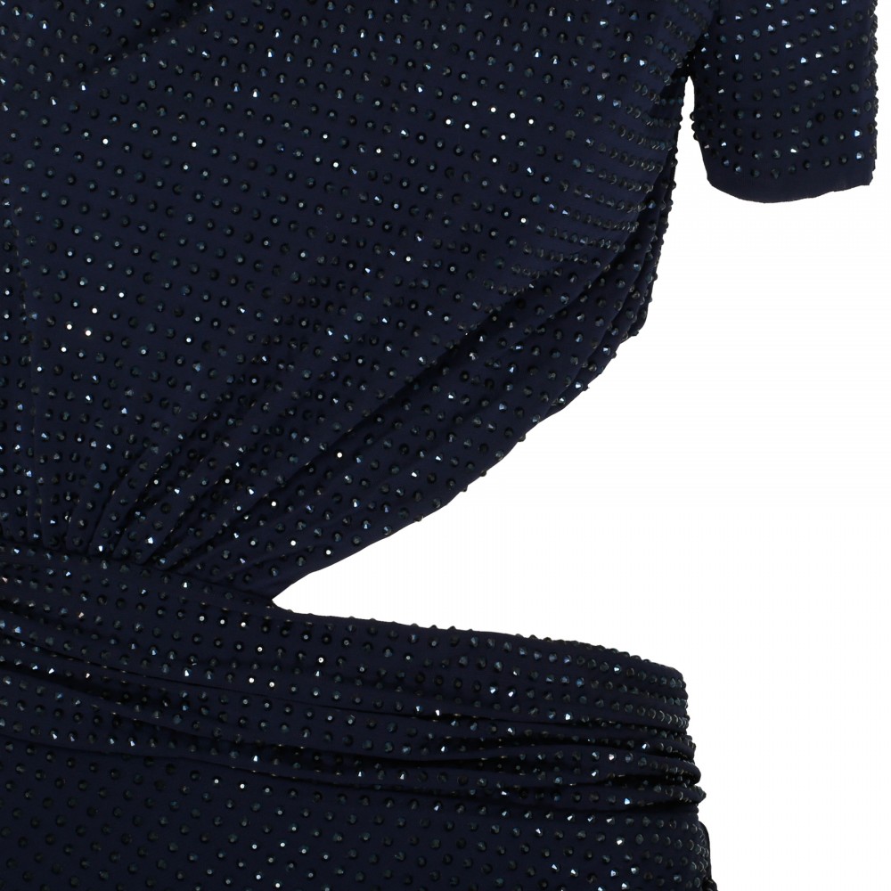 Navy rhinestone midi dress