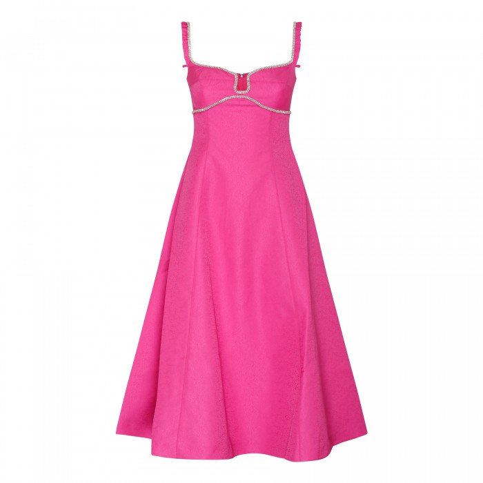 Pink textured diamante detail dress