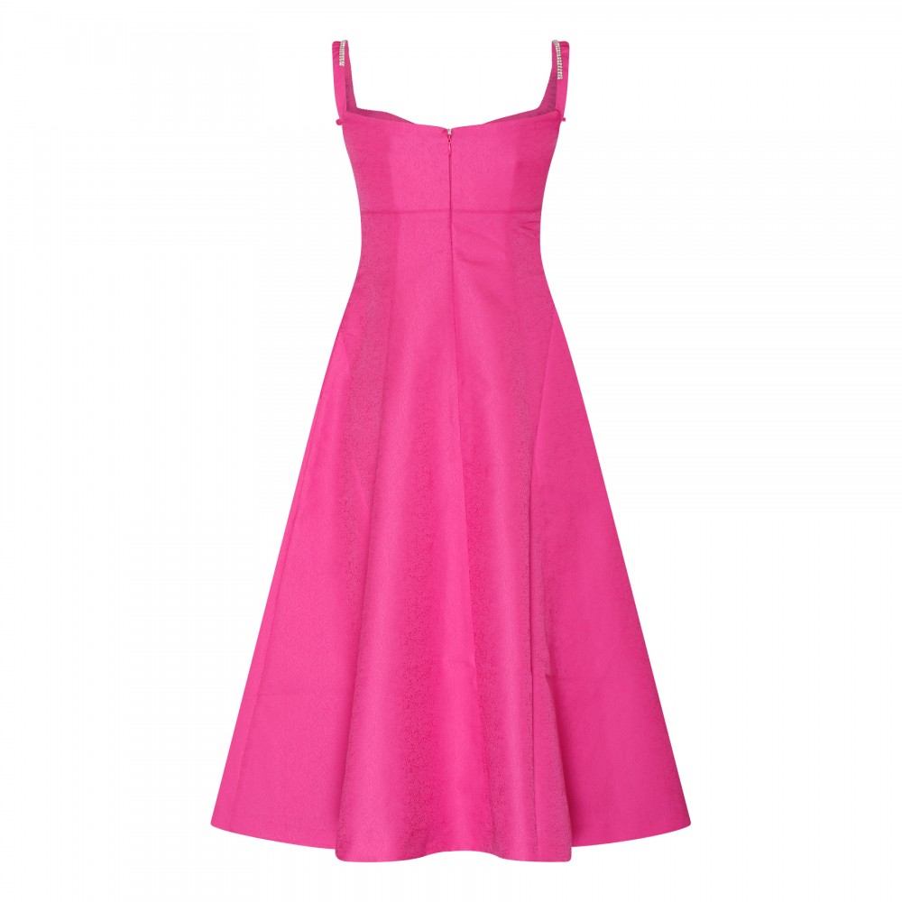 Pink textured diamante detail dress
