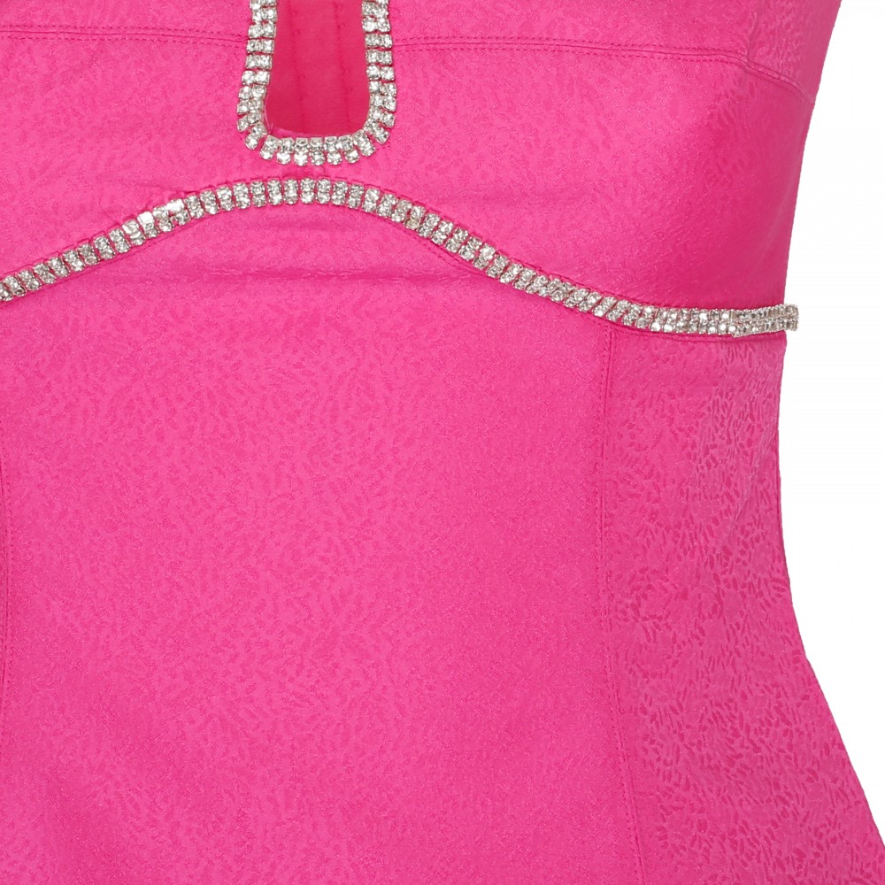 Pink textured diamante detail dress