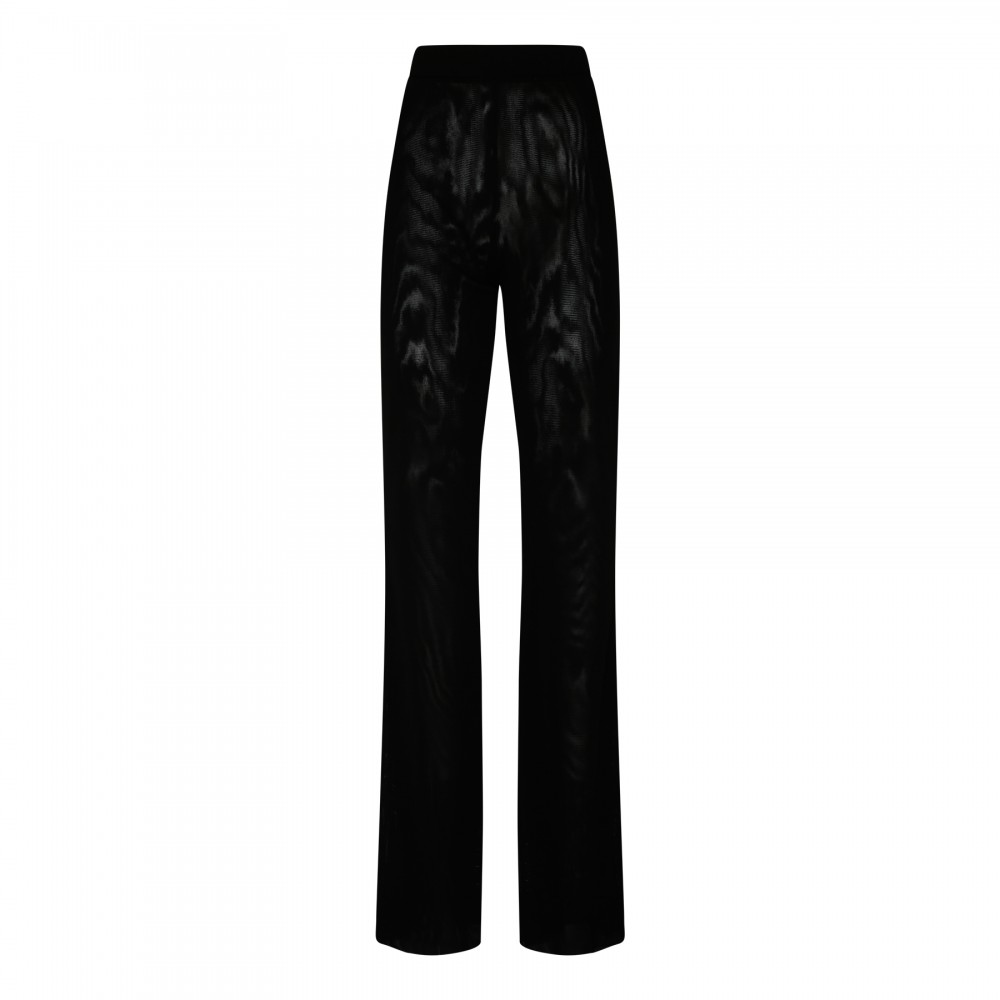 Gaia black tulle crepe pants