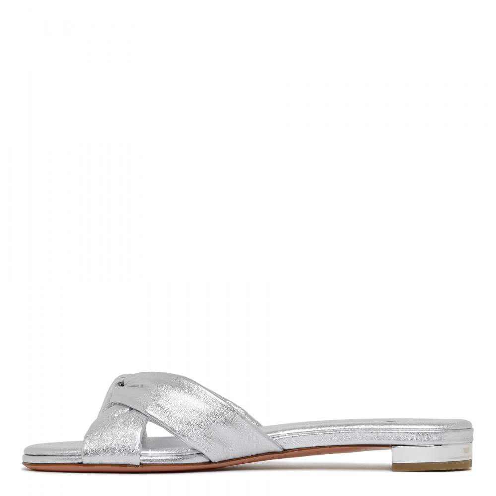 Olie silver flat sandals