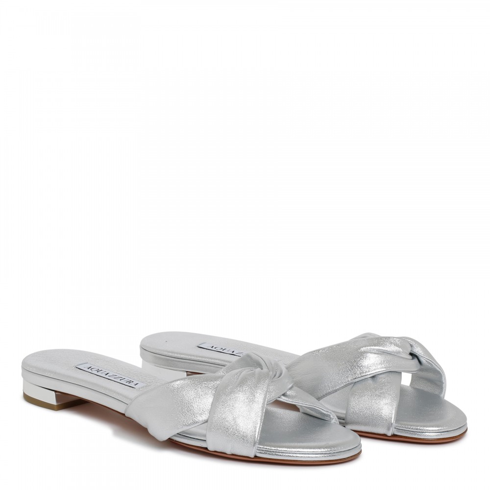 Olie silver flat sandals
