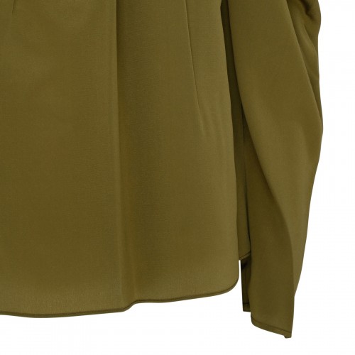 Lela olive silk blouse 2