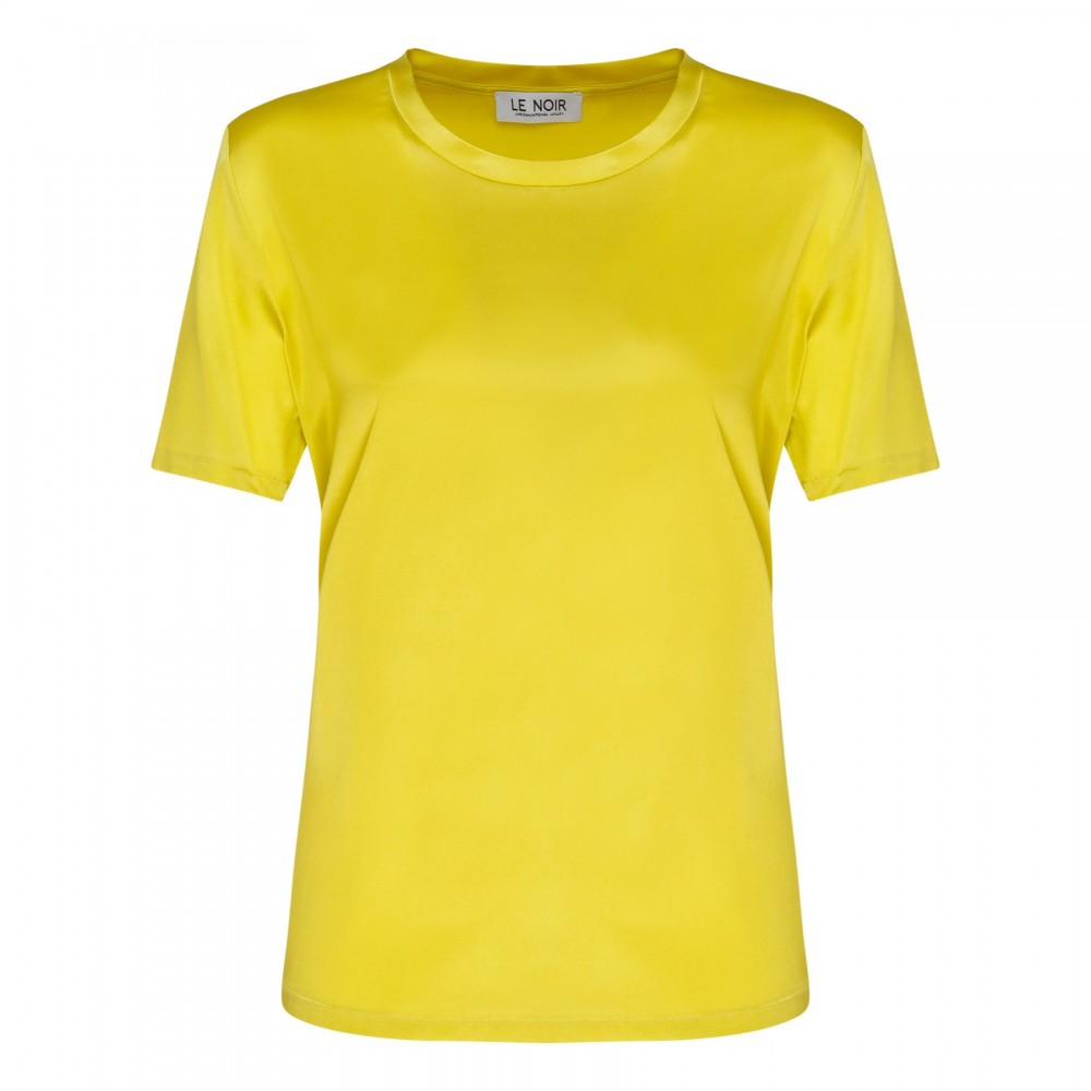 Lemon yellow silk T-shirt