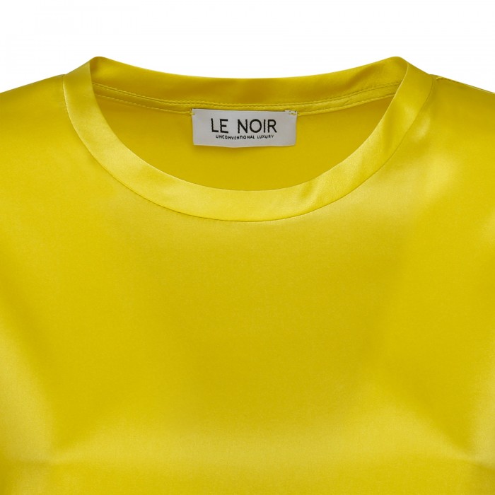 Lemon yellow silk T-shirt
