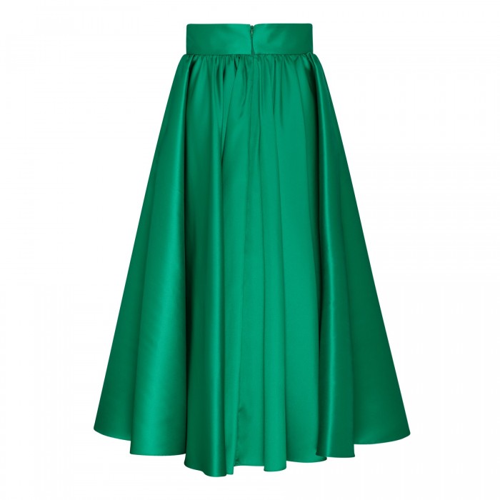 Green pleated skirt