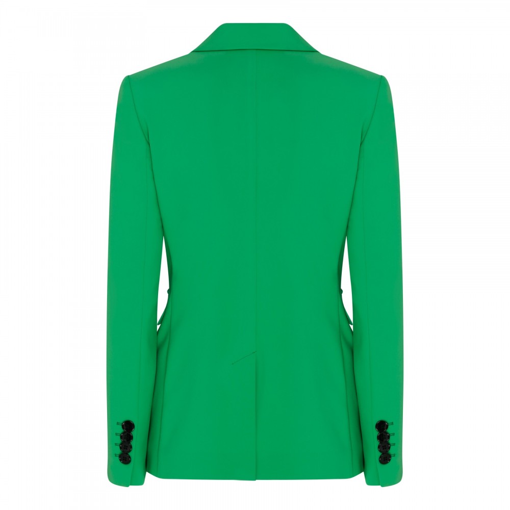 Green double-breasted blazer