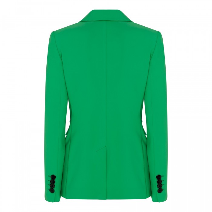 Green double-breasted blazer