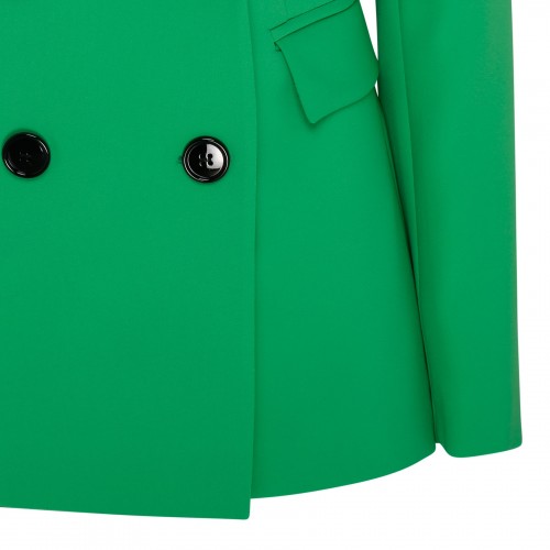 Green double-breasted blazer 2