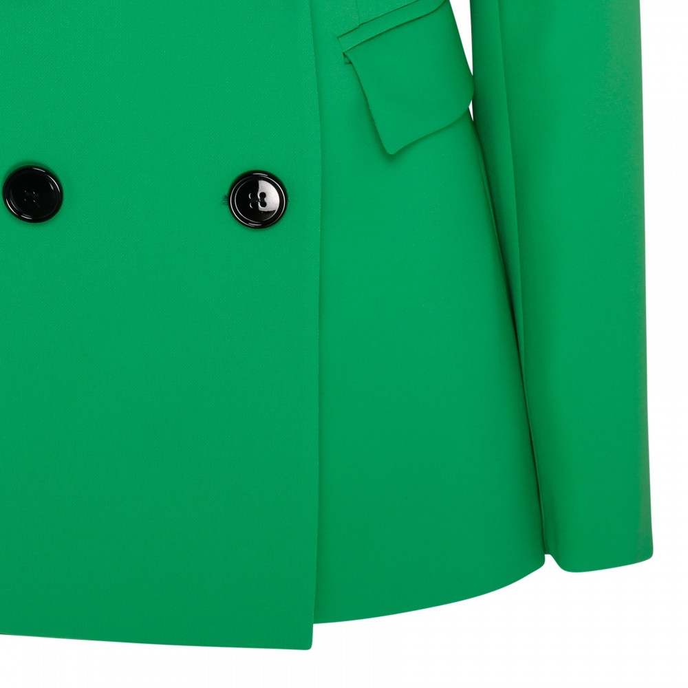 Green double-breasted blazer