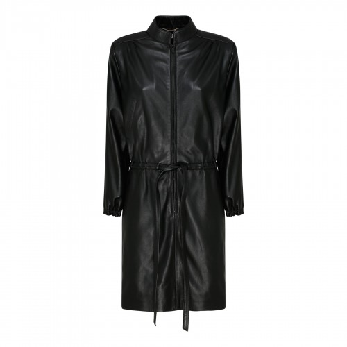 Black leather dress