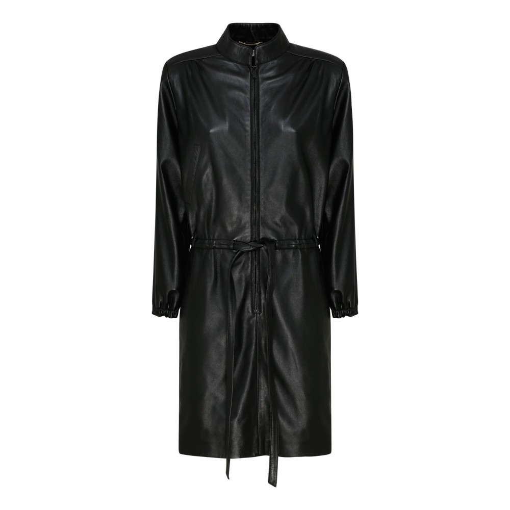 Black leather dress