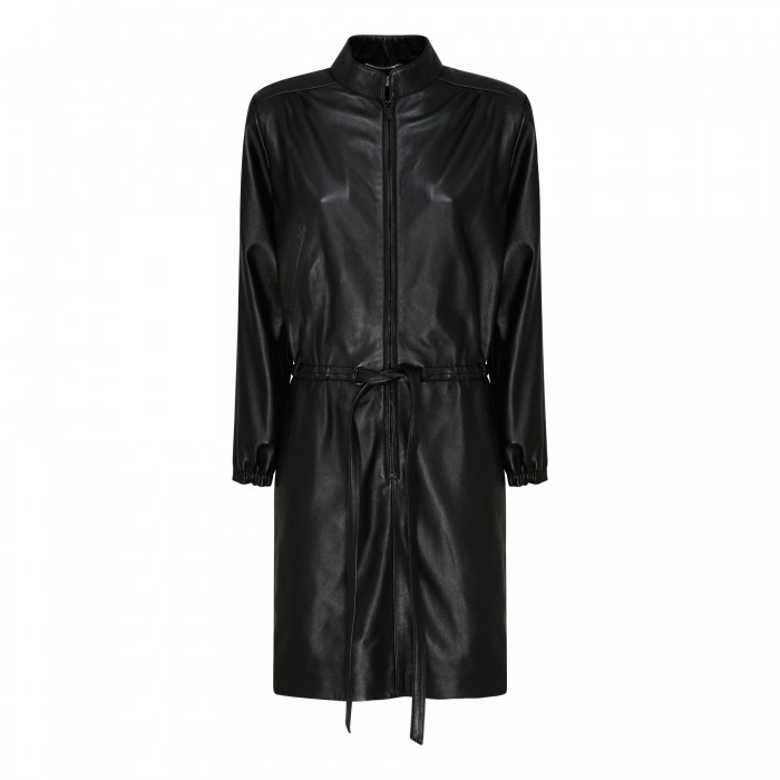 Black leather dress