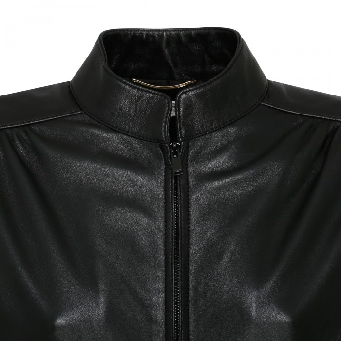 Black leather dress