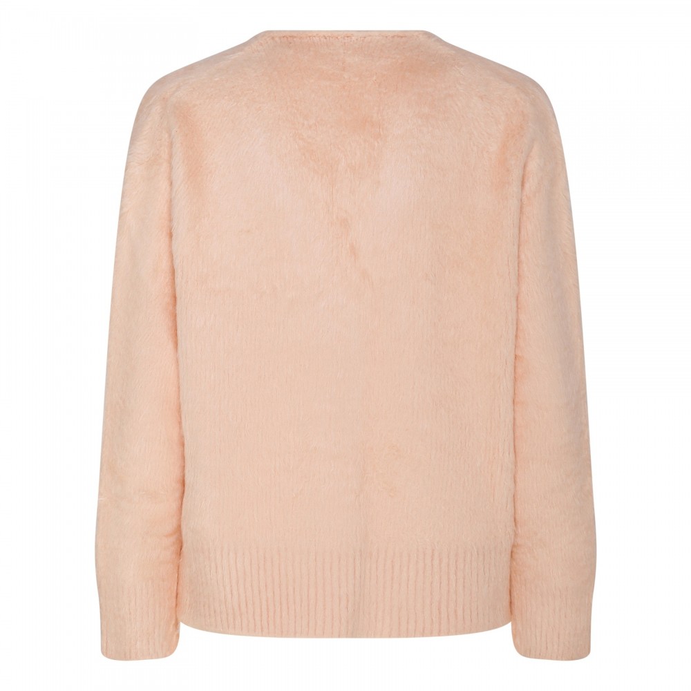 Peach pink knit silk cardigan