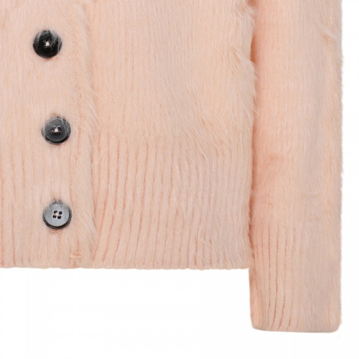 Peach pink knit silk cardigan