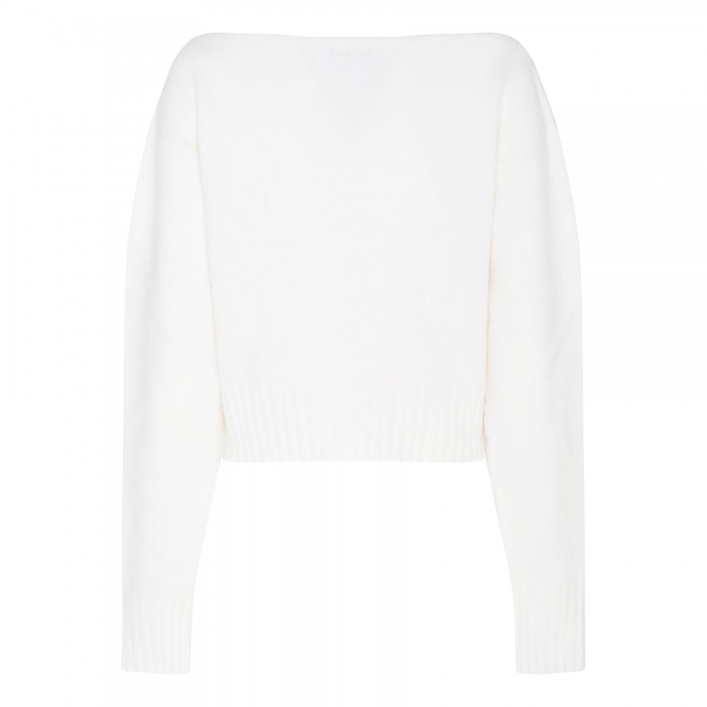 White brush wool blend sweater