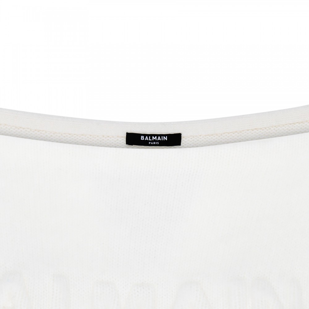 White brush wool blend sweater