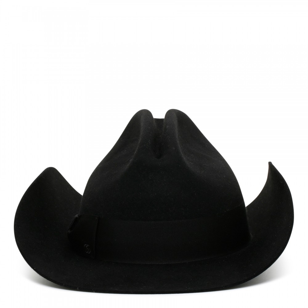Black felt fedora hat