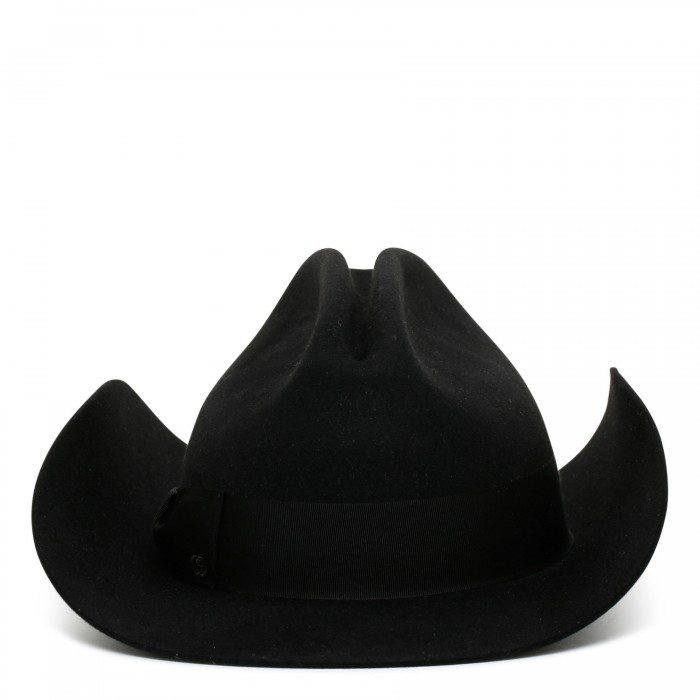 Black felt fedora hat