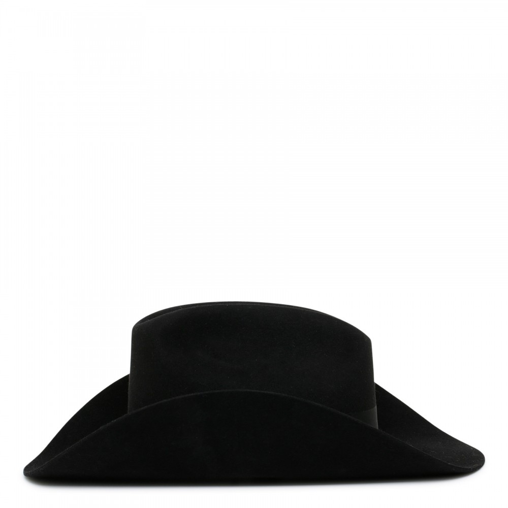 Black felt fedora hat