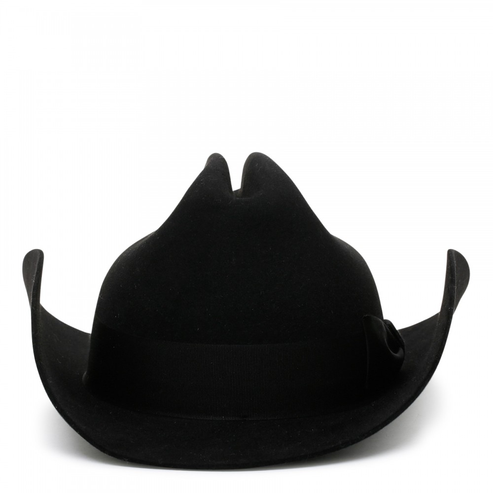 Black felt fedora hat