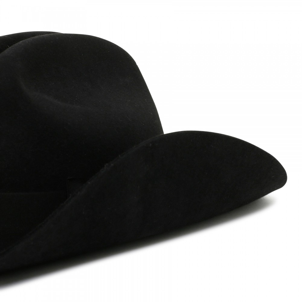 Black felt fedora hat