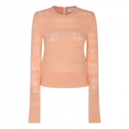 Salmon pink openwork...