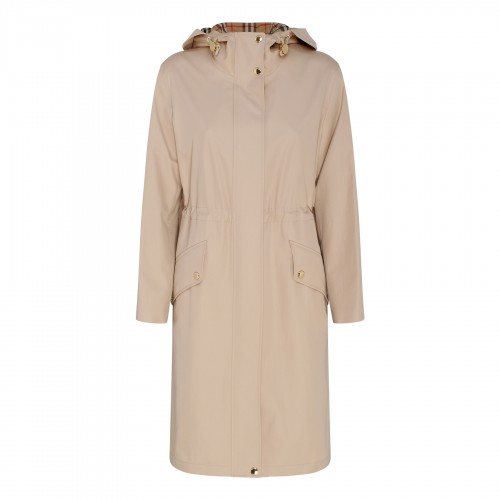 Gabardine hooded parka