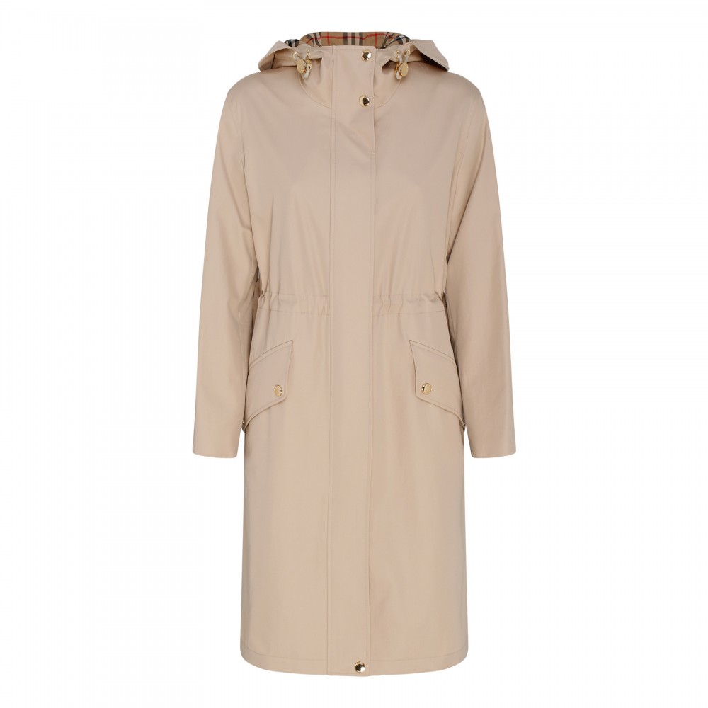 Gabardine hooded parka