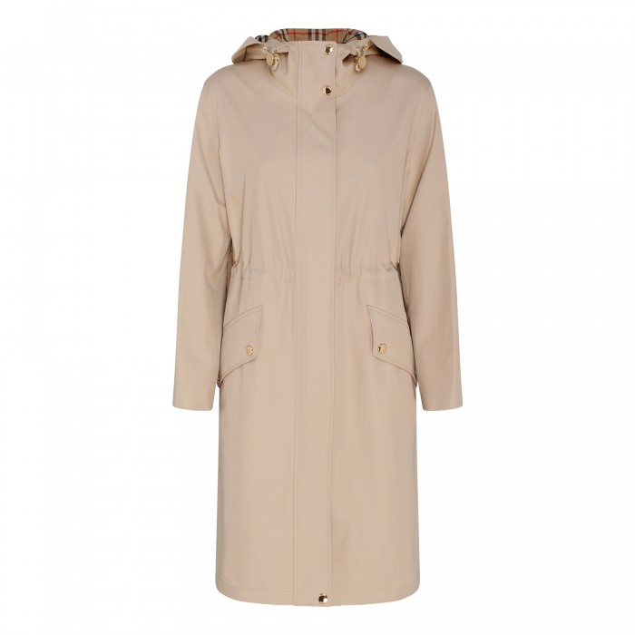 Gabardine hooded parka