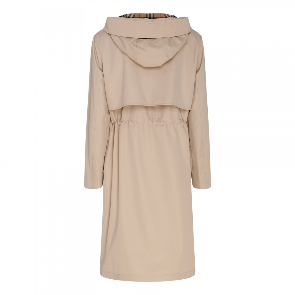 Gabardine hooded parka